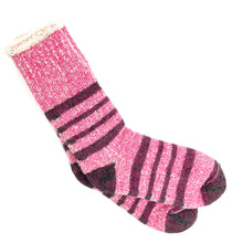 Load image into Gallery viewer, Pink striped thermal socks